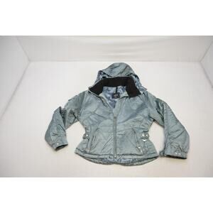 VTG NILS Hooded Ski Jacket Full Zip Winter Insulated‎ Shiny Womens 8 Petite